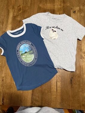 Girls' Blue Ringer Graphic Tee - Unbranded